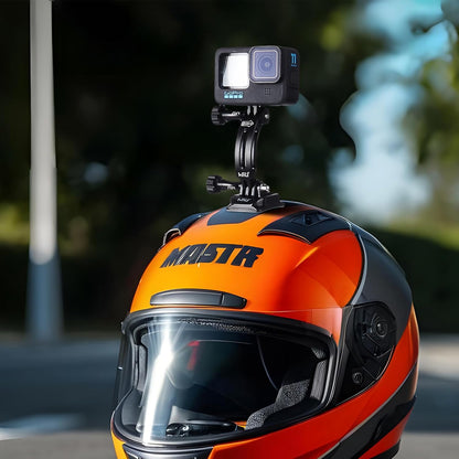 HSU Aluminum Alloy Curved Extension Arm (3”) Metal Pole Mount Helmet Stick Extension Arm Mount for Hero 13/12/11/10/9/8/7/6 Black, DJI Osmo Action 4/3 and More Action Cameras (Black)