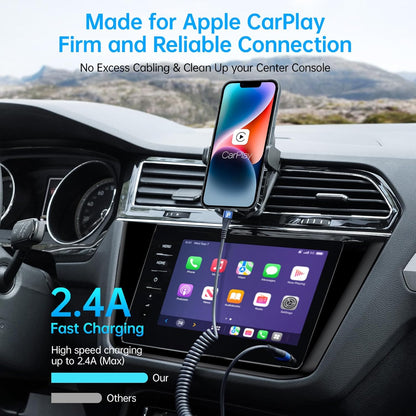 iPhone Charger Cable for Car 3FT, 2Pack Coiled Lightning Cable, [Apple MFi Certified] Retractable Charging Cord Compatible with iPhone 14/13/12/11 Pro Max/XS MAX/XR/XS/8/iPad/iPod/CarPlay-Blue