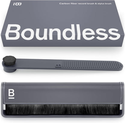 Boundless Audio Record Cleaner Kit - 2-Piece Vinyl Cleaning Kit Includes Record Brush & Stylus Cleaner - Carbon Fiber Anti-Static Vinyl & Stylus Brushes