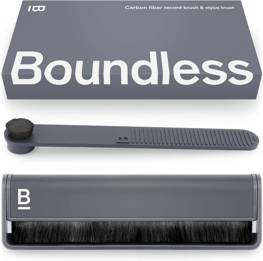 Boundless Audio Record Cleaner Kit - 2-Piece Vinyl Cleaning Kit Includes Record Brush & Stylus Cleaner - Carbon Fiber Anti-Static Vinyl & Stylus Brushes
