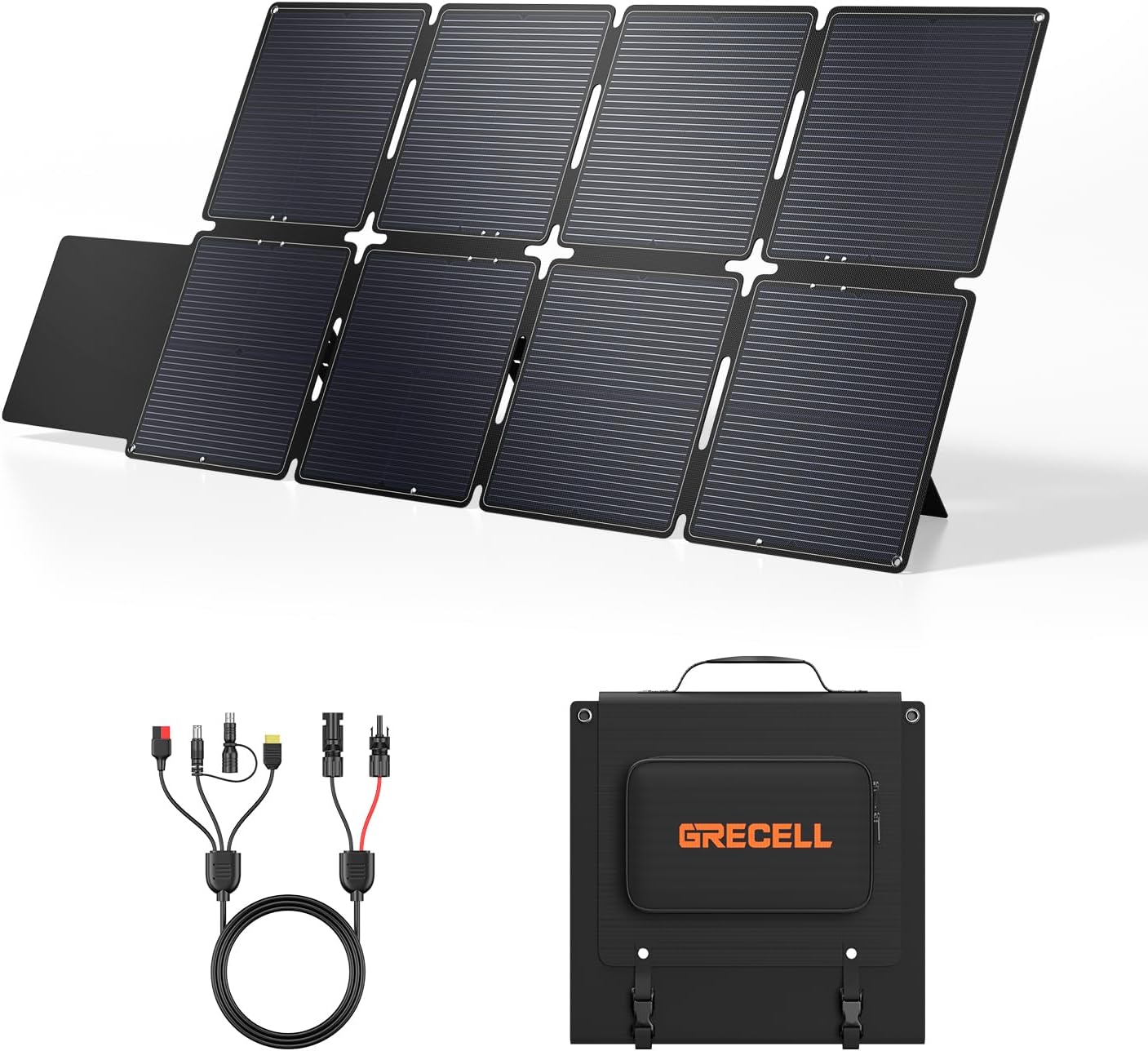 GRECELL 240W Portable Solar Panel for Power Station, Ultra Light Foldable Solar Panel Kit, 25% High Efficiency, IP65 Waterproof, Solar Charger for Outdoor Camping RV Boat Home Backup Power, Off-Grid