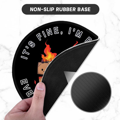 ITNRSIIET Round Mouse Pad with Stitched Edge Premium-Textured Waterproof Non-Slip Rubber Base Desktop Protection Mat Diameter 8.7 inches, Pretty Burning Box