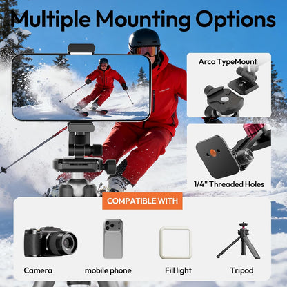 ULANZI MA51 Metal Phone Tripod Mount, Phone Clamp with Arca UKA Base, Cold Shoe, Arri Locating Holes, 360° Swivel 180° Tilt, Cell Phone Holder Compatible with iPhone 17 16 15 14 Samsung Cell Phone