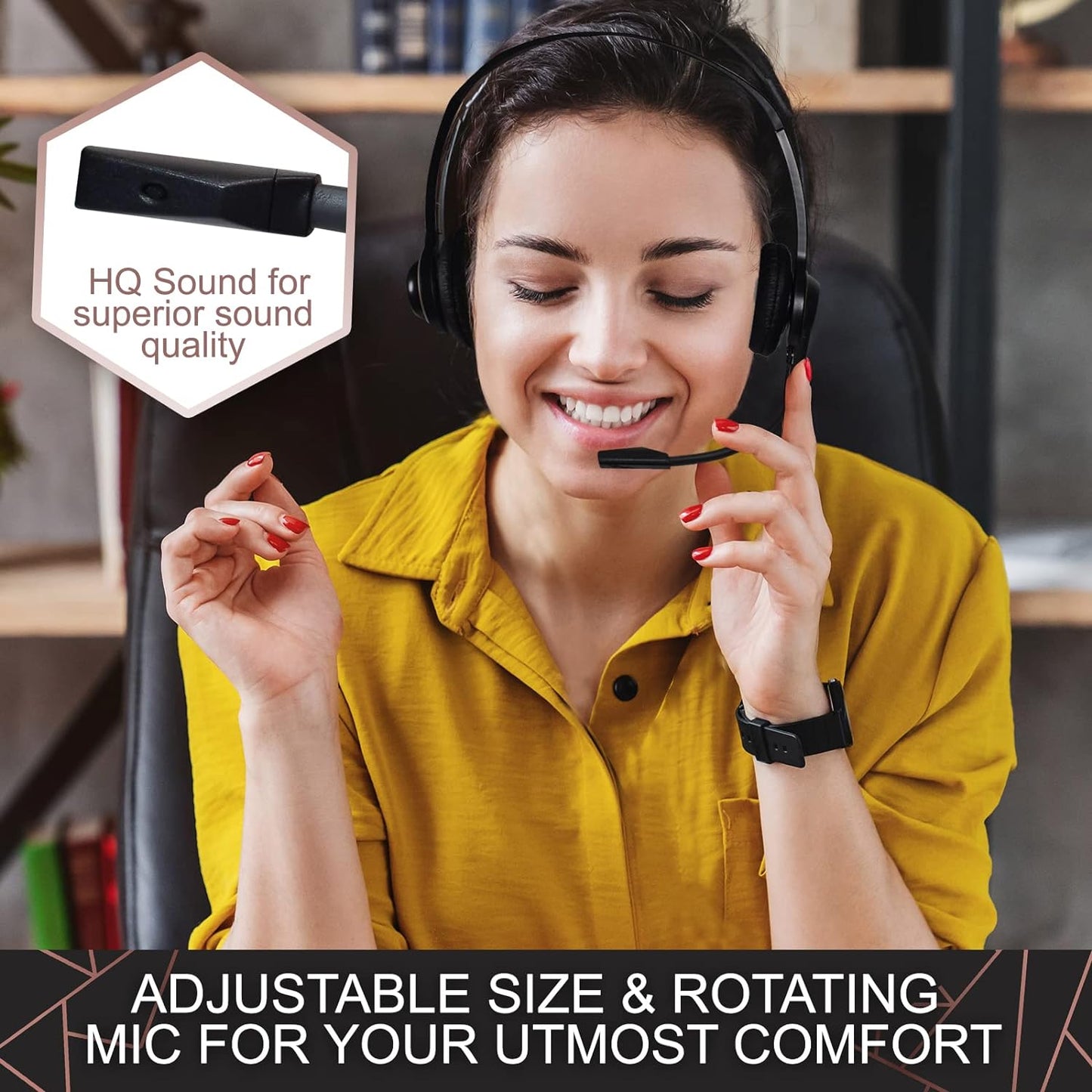 Bulk Headsets With Microphone (10 Pack) - Noise Canceling Computer Headset For Office, Meetings, Chat- Comfortable Over-Ear PC Headphones With Rotating Mic- 3.5 Jack For Universal Connectivity