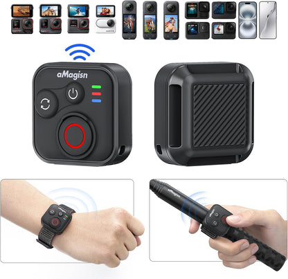 YDW Bluetooth Remote Control for INSTA360 X5 X4 X3 X2/Ace Pro2/Ace Pro/Ace/GO 3S/GO 3/ONE RS/ONE R/Gopro Hero13/12/11/10/9/8/Max/Mini,Wireless 50M Remote Control Range