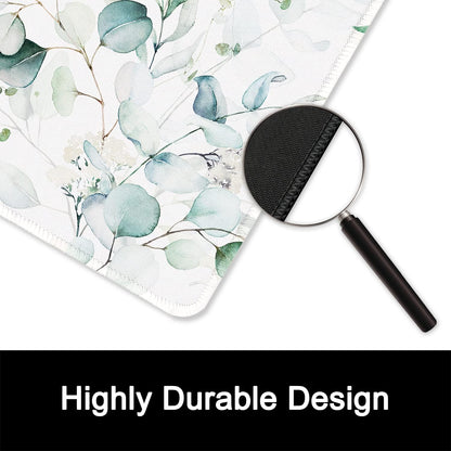 ITNRSIIET Mouse Pad with Stitched Edge Premium Textured Smooth Precise Operation Waterproof Washable Non-Slip Rubber Base Desktop Protection Mat, 10.2×8.3×0.12 inches, Leaves and Branches