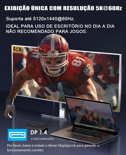 WAVLINK Pro Dual 4K@60Hz Universal Docking Station | USB 3.0/USB-C Laptop Dock for Mac & Windows | 2 HDMI/DP Monitors, Gigabit Ethernet, 6 USB 3.0 | Home Office & Multi-Screen Productivity.