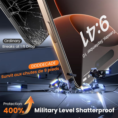 Screen Protector for iPhone 16 Pro Military Grade Tempered Glass Auto-Alignment OneTouch Kit Cell Phone Accessories Bubble Free Case Friendly Auto Dust-Removal Easy Install [1 Pack]