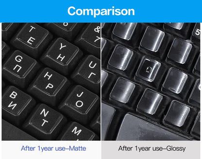 (2PCS) Ukrainian Keyboard Stickers, Ukraine Keyboard Letters Replacement Sticker with White Letter/Black Background, Cyrillic Russian Belarus Keyboard Stickers for Computer Laptop Notebook Desktop