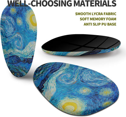 Hokafenle Ergonomic Mouse Pad Wrist Support, Terraced Slope Carpal Tunnel Wrist Pad for Mouse with Unibody Memory Foam, Wrist Rest Pain Relief Mousepad (Starry Night, 11.8x7.9 in)