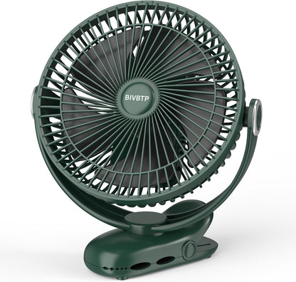 12000mAh Clip on Fan 30H Longest Runtime, 8in Portable Fan Rechargeable, Ultra Quiet with Heavy-Duty Clamp, USB Desk Fans for Golf Cart,Office Desk, Treadmill, Camping, Bedroom