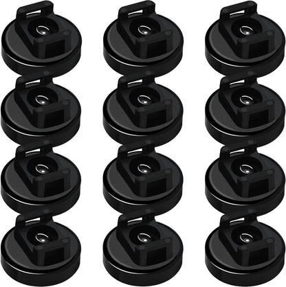 Magnet Zip Tie Mount Magnetic Zip Ties Mount 25LBS Strong Multipurpose Wire Cable Holder Mount Wire Clips Management for Home Office Marine Electrical Wiring (Black, 12 Piece)