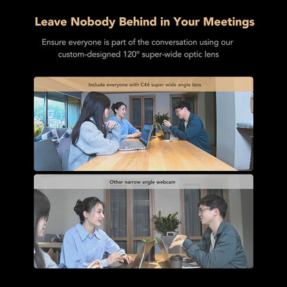 NUROUM C46 4K Video Conference Webcam, 8MP CMOS/AI Auto-Framing/5x Zoom, Conference Room Camera with Noise Cancelling Microphone&Speaker, 16ft Voice Pickup for PC/Laptop Zoom/Teams