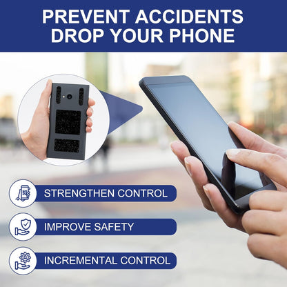 4Pack Phone Grip Tape, Finger Grip Stickers Decal Waterproof Pre-Cut Non Slip Kit Adhesive Traction for Cell Phone Cases, Handles, Tools (4Pack Black)