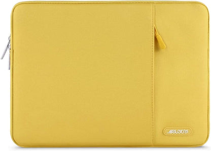 MOSISO Laptop Case 13.3 inch, 13-13.3 inch Laptop Sleeve Compatible with MacBook Air/Pro 13 / Pro 14, HP Dell ASUS Lenovo Notebook, Polyester Vertical Computer Sleeve Bag with Pocket, Yellow