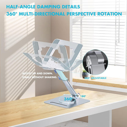 GuaziV 360° Adjustable Tablet Stand - Ergonomic Foldable Holder for iPad 10.2-12.9”, Kindle, Phones 4-13”, Anti-Slip Desktop Mount for Work, Cooking, Gaming & Reading