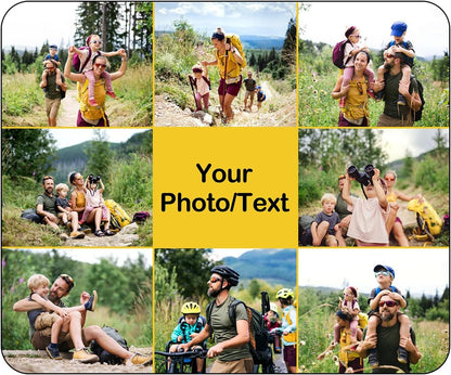 Custom Mouse Pad, Personalized Mouse Pad with Photo & Text, Neoprene Mouse Mat for Laptop Computer Office Desk, Mousepad Small with Anti-Slip Rubber Base