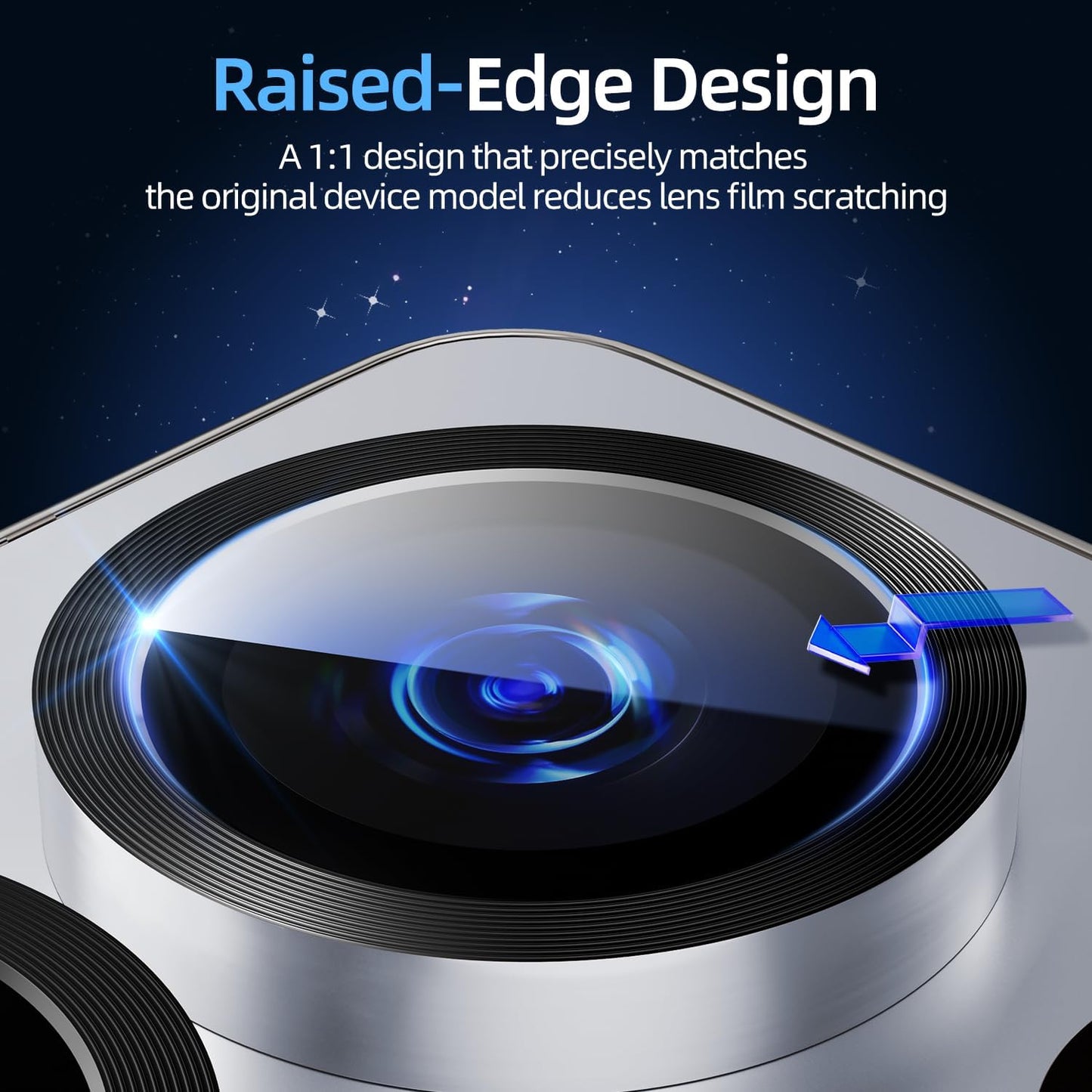 X-it Camera Lens Protector for Samsung S25 Ultra, 9H Tempered Glass, Independent Metal Aluminum Edge Original Protection Design, Suitable for Phone Case, Anti-scratch, Anti-reflective,Blue