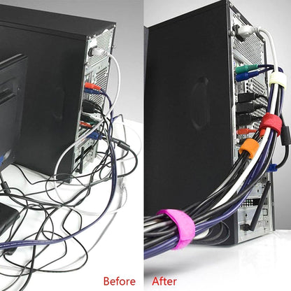 Reusable Fastening Tape Cable Ties 3/4 Inch Double Side Hook Roll (25 Yard, Black)