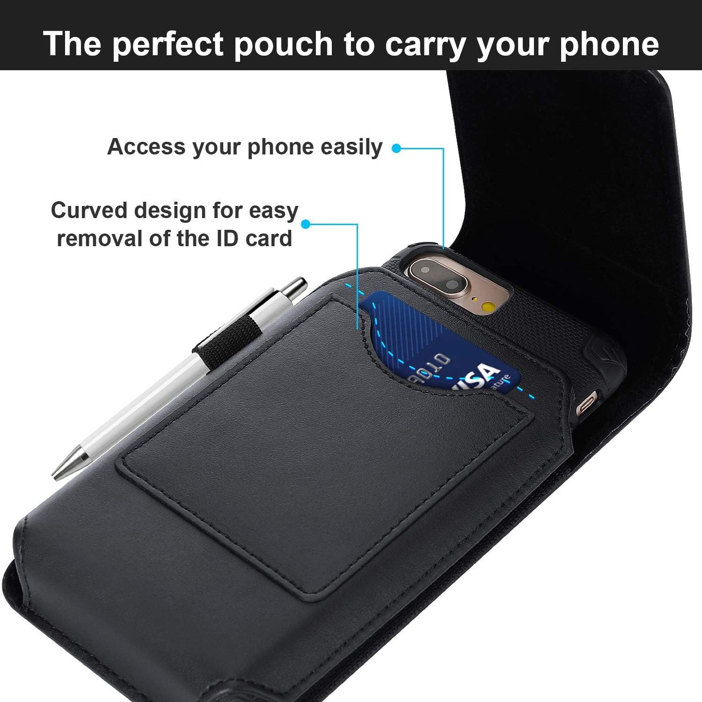 BECPLT for iPhone 15 Pro Max 15 Plus 14 Pro Max 13 Pro Max 12 Pro Max Holster Black Mobile Phone Belt Pouch Holster Cover Belt Clip Case Pouch for Samsung Galaxy S24+ S23+ S23+ S22+ S23 FE S21 FE 5G