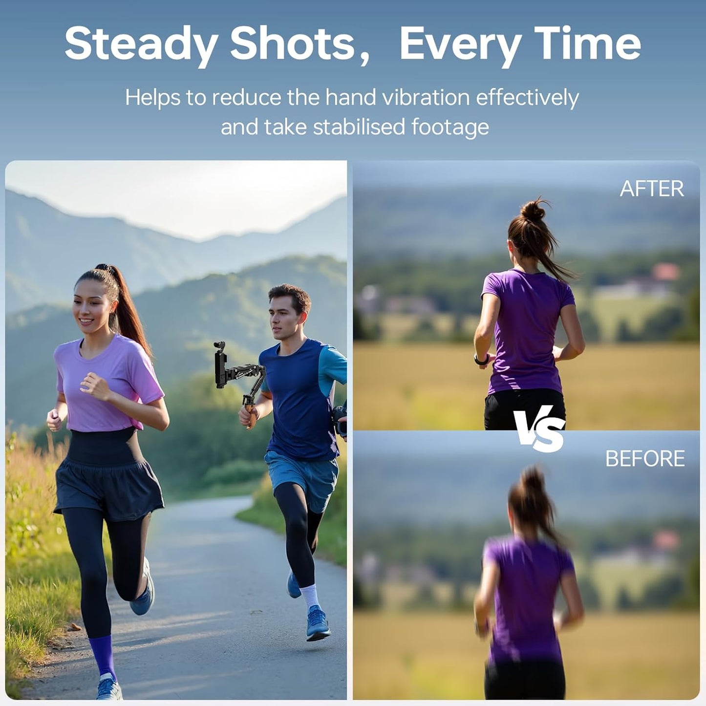 Came-TV Handle Grip Camera Mount, Handheld Camera Stabilizer Mount with 1/4" Mounting Holes,Shock Stabilizer Arm Support for DSLR Smartphone Pocket 2, Pocket 3, OSMO Mobile Video Shooting PK05