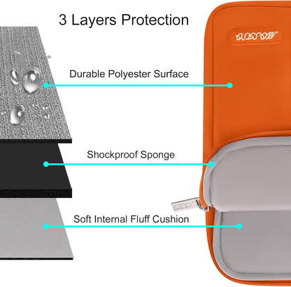 MOSISO Laptop Case 14 inch, 14 inch Laptop Sleeve Compatible with HP Lenovo Dell ASUS Acer, HP Stream, Dell Latitude, Lenovo IdeaPad, Polyester Vertical Computer Sleeve Bag with Pocket, Orange