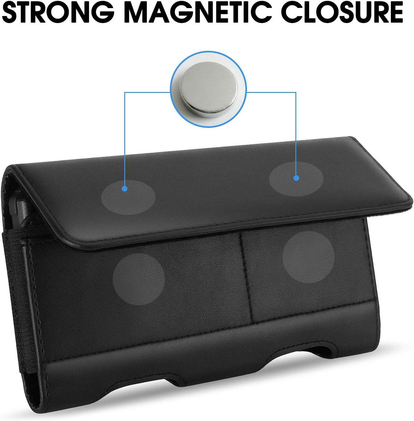 BECPLT for iPhone Air 17 Pro Max 16/15/14/13/12/11 Pro Max Holster Case Belt Clip Case Leather Holster Pouch Belt Case with Card Holder for Galaxy S25+ S24/S23/S22/S21 Plus -Black