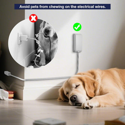 Flat Plug Extension Cord 6FT - 3 Outlets Power Strip with Ultra Thin Detachable Baby Proofing Outlet Cover Behind TV Furniture ETL Listed 13A 125V 1625W White