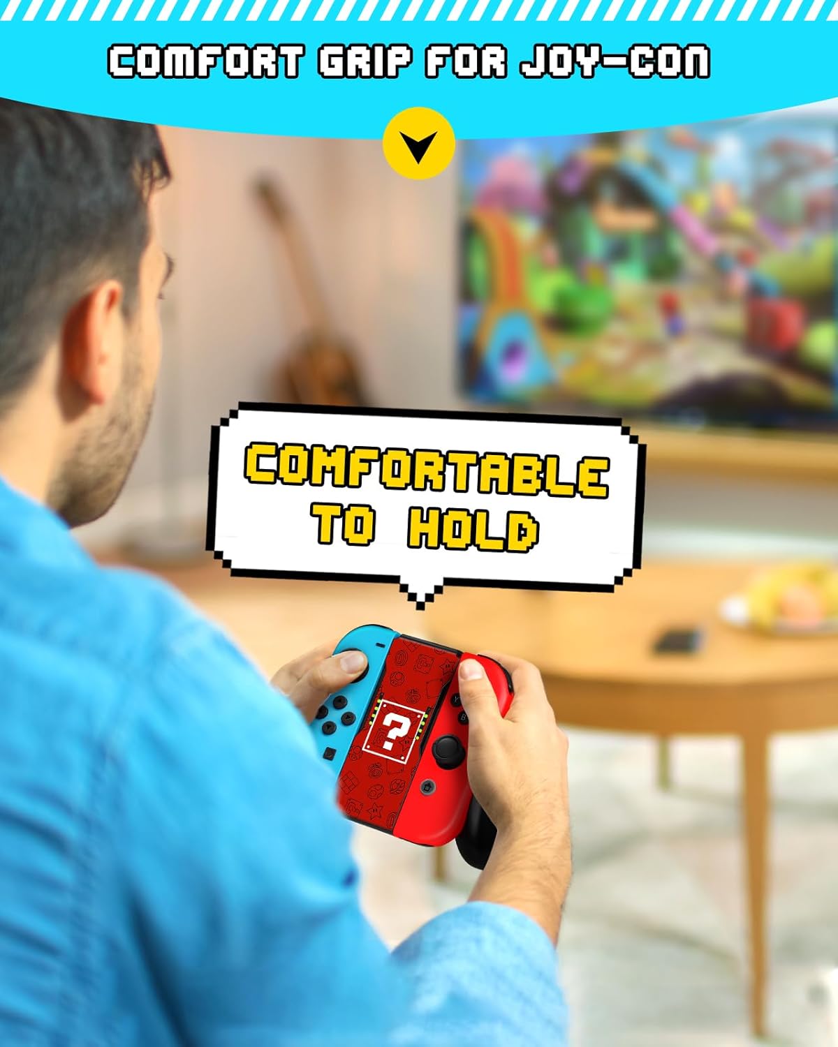 Lotadilo Joy-Con Grip for Nintendo Switch/Switch Oled - JoyCon Comfort Hand Grips Controller for Men Teen Boys Cool Cartoon Anime Design, Red Maliao