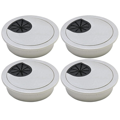 Desk Grommet 2" (50 mm), Desk Cord Hole Cover, Cable Grommet ABS Plastic, Desk Hole Grommet for Office and Home Table Cable, Detachable Cable Cord Organizer (Silver Sand 4 Pcs)