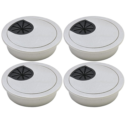 Desk Grommet 2" (50 mm), Desk Cord Hole Cover, Cable Grommet ABS Plastic, Desk Hole Grommet for Office and Home Table Cable, Detachable Cable Cord Organizer (Silver Sand 4 Pcs)