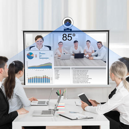 4K Webcam with Light, HD Webcam for PC with Remote Control, Built-in Privacy Cover, Adjustable Brightness, Noise Reduction Mics, for Zoom Skype Teams Laptop and Google Meet