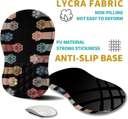 Hokafenle Ergonomic Mouse Pad Wrist Support, Wrist Rest Mousepad for Carpal Tunnel Pain Relief with Integrated Memory Foam Slope Massage Bulge (11.8x7.9 inch,Cute Cat Claw
