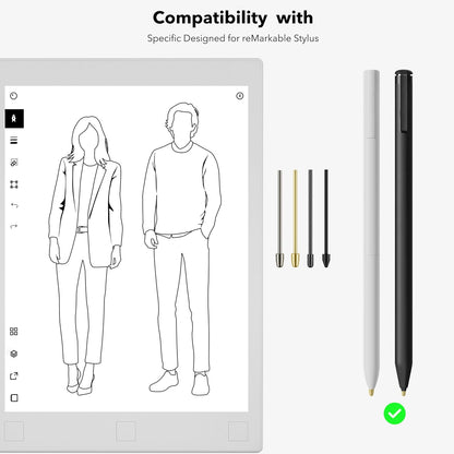 Marker Stylus Tips for Remarkable 2 Pen Tips with Nibs Removal Tool,Metal Replacement Nibs for Remarkable 1/2 Stylus/Marker Plus Pen (4+5+5 PCS-Gold/Sirvel/Black)