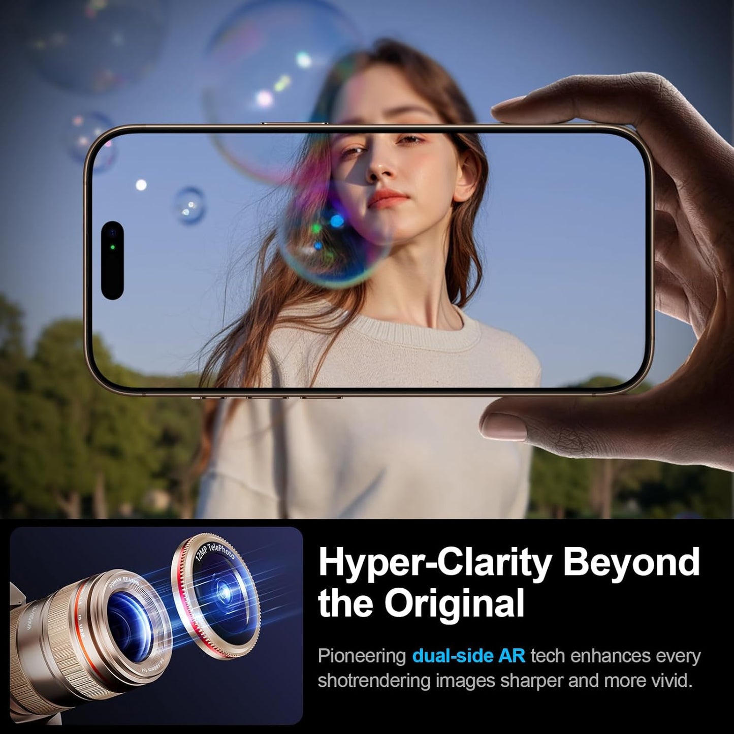 X-it 2 Pack Camera Lens Protector, Shatterproof Protection Anti-Scratch Ultra HD Camera Protector, Anti-Glare 9H Tempered Glass Lens Protector for iPhone 16 Pro Max/16 Pro, Case Friendly, Golden Red