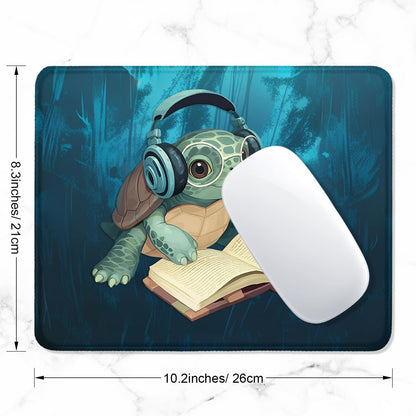 ITNRSIIET Mouse Pad with Stitched Edge Premium Textured Smooth Precise Operation Waterproof Washable Non-Slip Rubber Base Desktop Protection Mat, 10.2×8.3×0.12 inches, Pretty Turtles