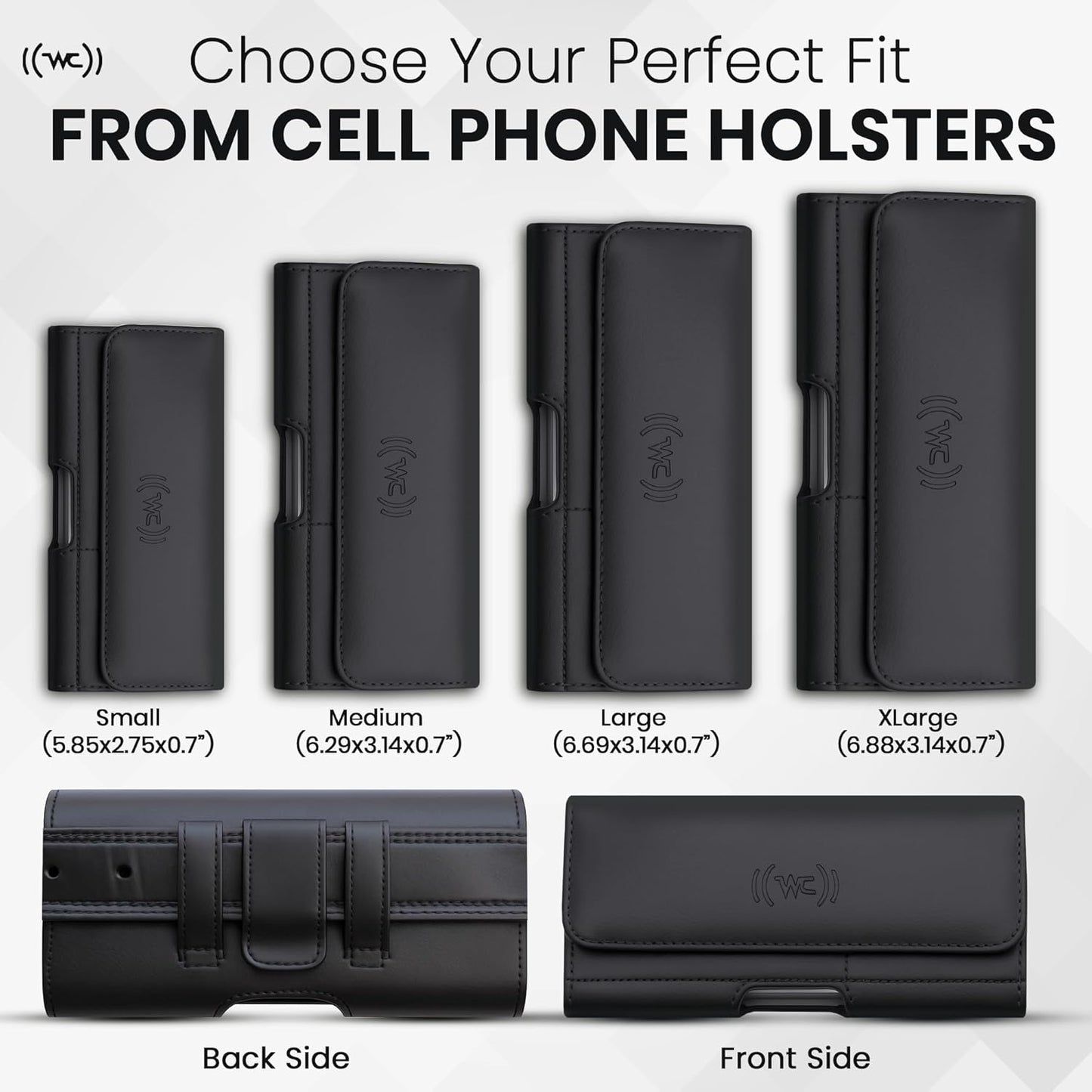 Credit Card Slot Phone Holster for Men & Women – Leather Cell Phone Case & Phone Pouch with Belt Clip/Loop Holder, Fits iPhone Air 2025, 16 Plus, 15 Plus, 14 Plus, 11 Pro Max, XS Max