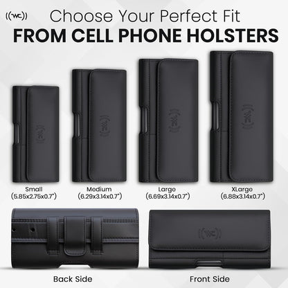 Credit Card Slot Phone Holster for Men & Women – Leather Cell Phone Case & Phone Pouch with Belt Clip/Loop Holder, Fits iPhone Air 2025, 16 Plus, 15 Plus, 14 Plus, 11 Pro Max, XS Max