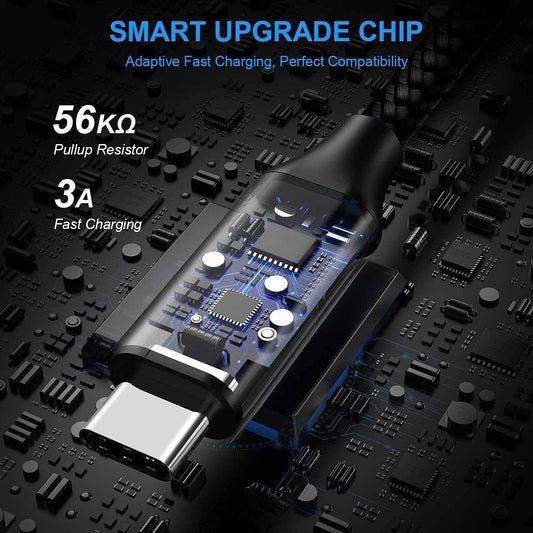 Long USB C Cable [12ft, 2-Pack], etguuds Fast Charging USB A to Type C Charger Cable Braided for Samsung Galaxy S22 S21 S20 Ultra 5G S10 S10E S9 Note 20 10 9, A10e A20 A33 A32 A50 A70, LG, Moto, Pixel