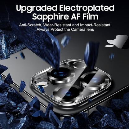 UniqueMe for 3 Pack iPhone 16 Pro/iPhone 16 Pro Max Camera Lens Protector - [Drop Protection] [Case Friendly] 9H Tempered Glass Camera Cover Screen [Update New Version] - Matte Black