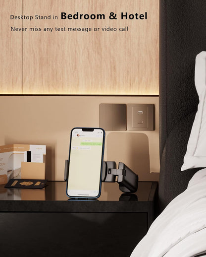 MiiKARE Airplane Travel Essentials Phone Holder, Universal Handsfree Phone Mount for Flying with 360 Degree Rotation, Accessory for Airplane, Travel Must Haves Phone Stand for Desk, Pro&Pro