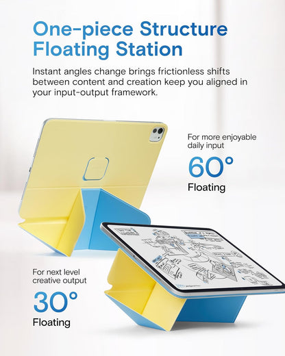 MOFT Dynamic Folio Case for iPad Air 11-inch (M3 2025 / M2 2024) & iPad Air 10.9-inch 5th 4th Generation 2022 2020, Silm Magnetic Stand Case with 20+ Viewing Angles,Panna Cotta x Faded Jeans