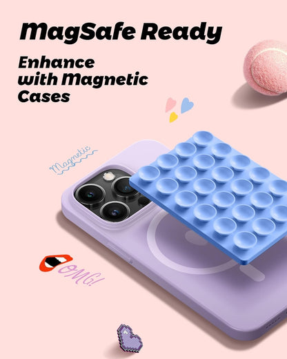 amBand Airplane Travel Essential Accessories Phone Holder for Women Men, Magnetic Suction Cup Phone Mount for Flying Plane Seat Back Screen, Long Flight Must Have Hands-Free for Selfie/Video, Sky Blue