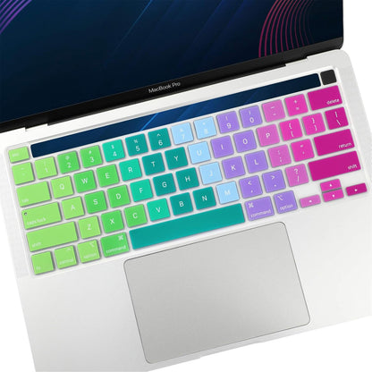 Allinside Keyboard Cover Skin for 2020 MacBook Pro 13 inch A2338 M1 A2251 A2289 and 2019 MacBook Pro 16 inch A2141 with Touch Bar & Touch ID, Rainbow