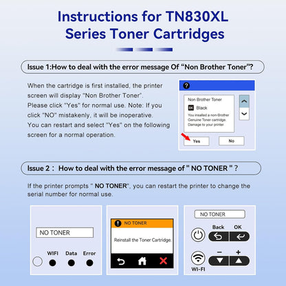 TN830XL TN830 Toner Cartridge Printer Compatible Replacement for Brother TN830XL TN-830 TN830 Black for HL-L2460DW DCP-L2640DW HL-L2405W L2400D L2480DW MFC-L2820DW MFC-L2820DWXL TN830/TN830XL Toner,2P