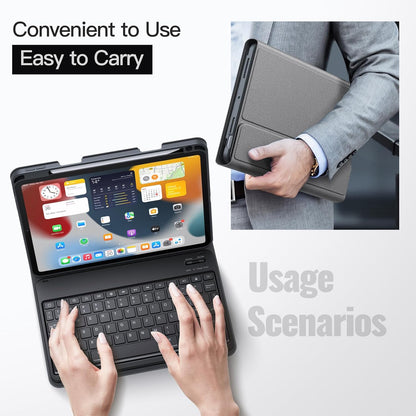 JETech Keyboard Case for iPad Air 11-Inch M3/M2 (2025/2024), iPad Air 5th/4th (10.9-Inch 2022/2020) with Pencil Holder, Magnetic Detachable Bluetooth Keyboard, TPU Back Stand Cover (Space Gray)