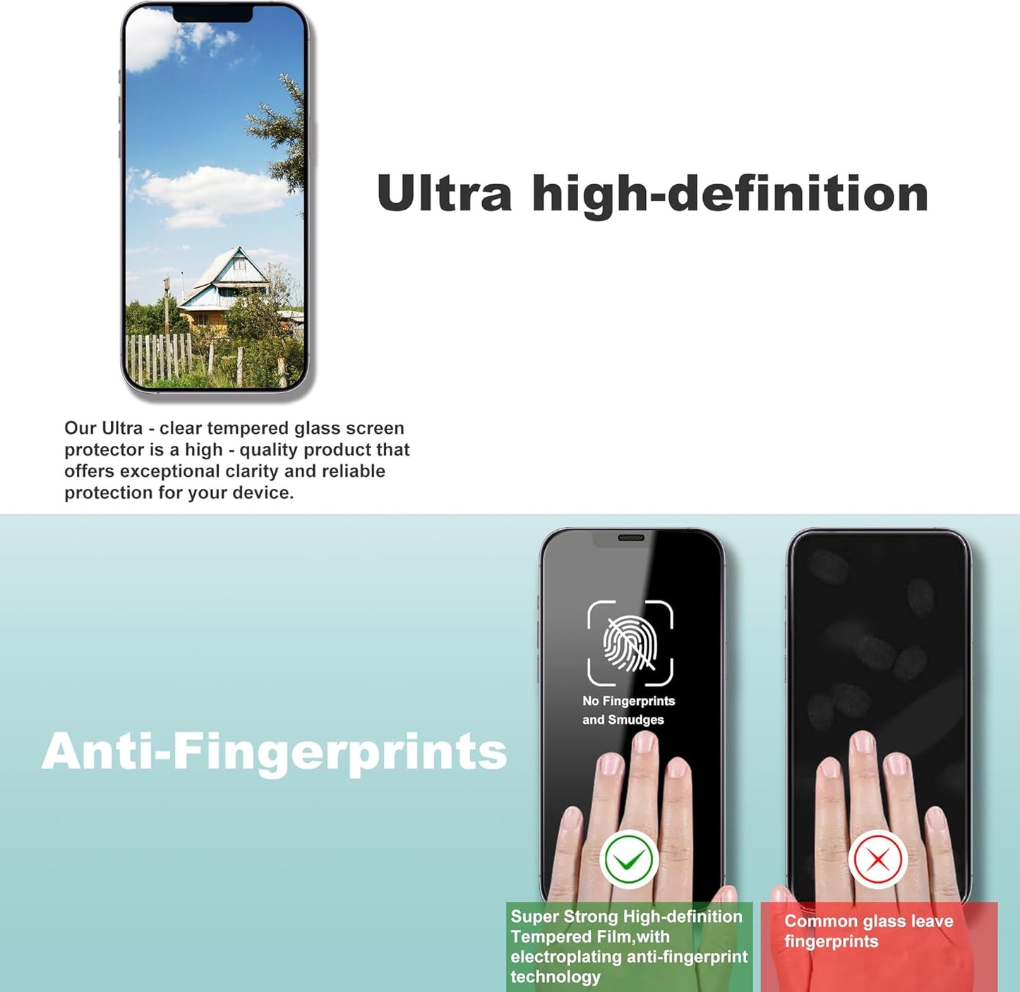 2 Pack Screen Protector Tempered Glass for iPhone 11 Pro Max and iPhone Xs Max 6.5-Inch Auto Dust Removal, No Bubbles, High Definition Clear, Easy Installation