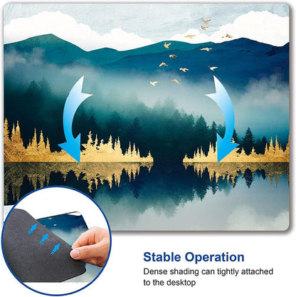 Mountains Landscape Mouse Mat, Waterproof Non Slip Rubber Base Mouse Pad for Office Laptop, 9.5"x7.9"x0.12" Inch
