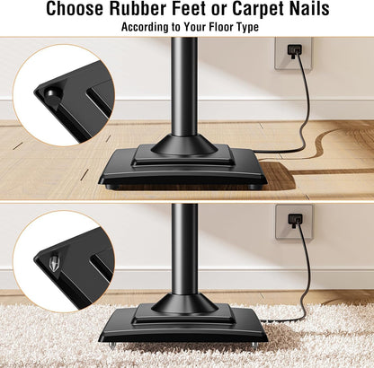 ELIVED Universal Speaker Stands Pair Height Adjustable Max 43.3", Surround Sound Speaker Stands for Bookshelf Speaker Satellite Rear Speakers Up to 11 lbs, Spring-Loaded Plate Extends to 10", YD5028