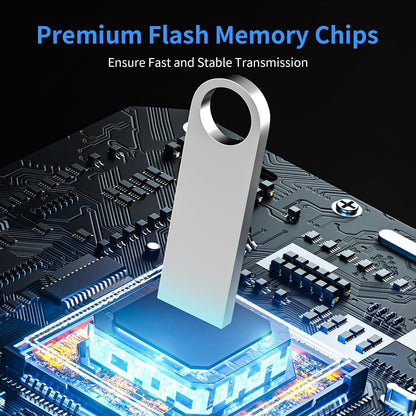 USB 3.0 Flash Drive 32GB 5 Pack, Wooolken High Speed USB 3.0 Thumb Drives Sleek Metal Flash Drives with Keychains, Memory Stick, USB Drive for PC/Computers/Mac/Laptops